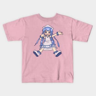 I draw happy blue squid girl / Shinryaku Ika Musume anime Kids T-Shirt